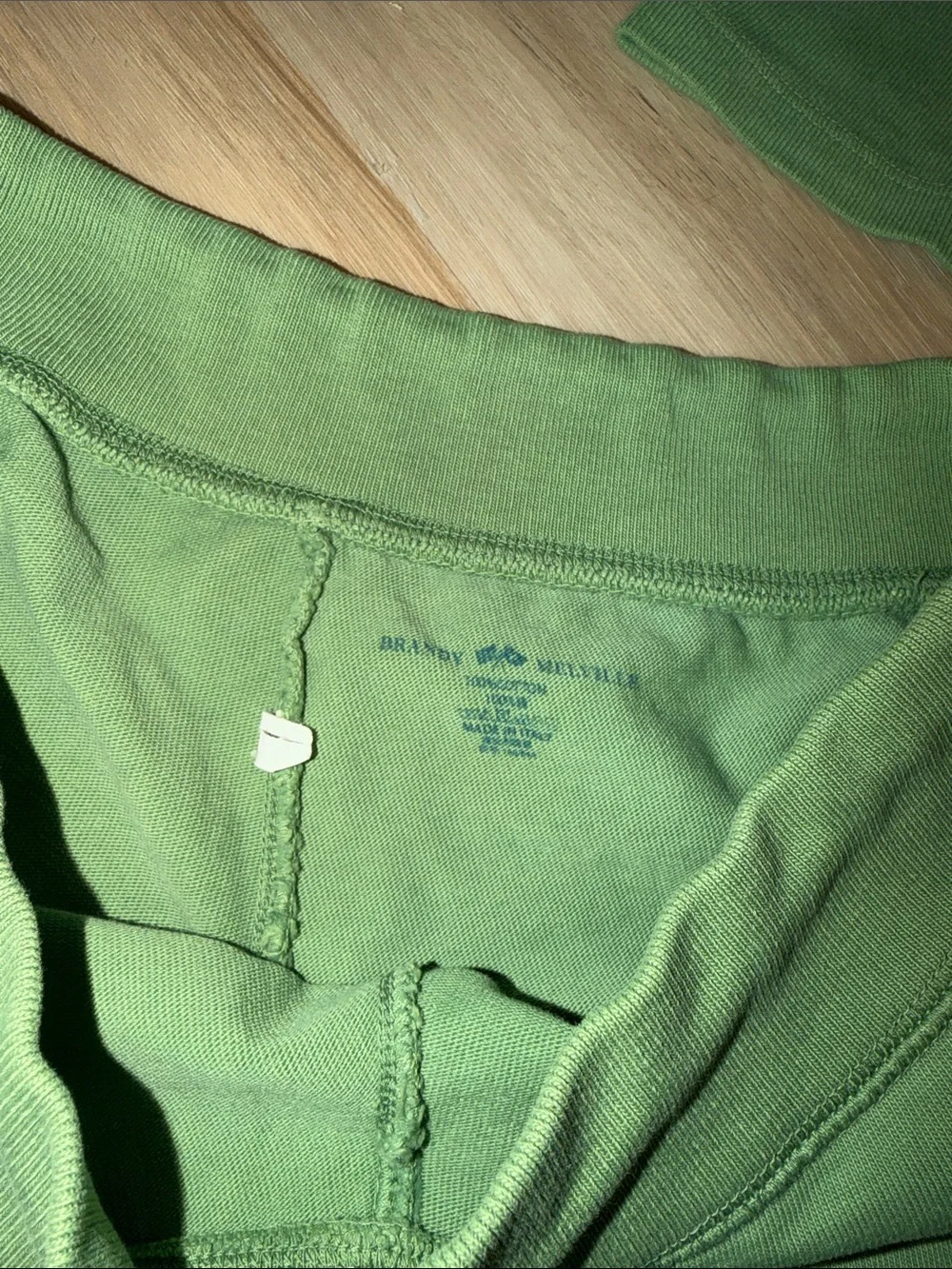 Brandy Melville Green Cotton Tee & Shorts Set xs like new worn once